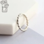 Trang trí bạc vải Tối giản khí chất tốt vòng xoắn nữ mở điều chỉnh nhẫn bạc sterling đơn giản hipster Nhật Bản và Hàn Quốc - Nhẫn nhẫn đeo ngón út