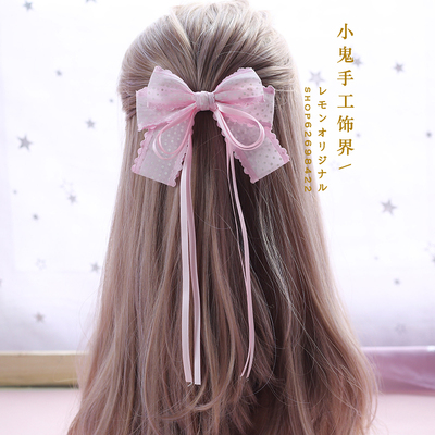 taobao agent Soft girl Sweet Japanese Silk Tibetan Bowbon Hair Dip DIY Hair Towers Flower Academy Wind Card Handmade Top