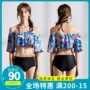 Hoa hồng gợi cảm ruffled thép tấm tập hợp chia bikini nữ đồ bơi nóng mùa xuân thả vai đồ bơi mỏng - Bikinis bộ đồ tắm