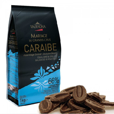 法国进口法芙娜加勒比黑巧克力66% 100g分装