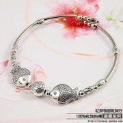 Trang sức bạc dân tộc bangle Bán buôn gốc Handmade Thời trang cổ điển Tây Tạng Bạc Miao Bạc mở vòng đeo tay 5012