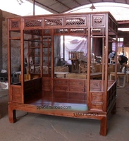 Кровати с шельфами, специальные цены на антикварные кровати, красный вяза, твердое дерево с твердым китайским в стиле и кровати в стиле китайского в стиле и Qing.