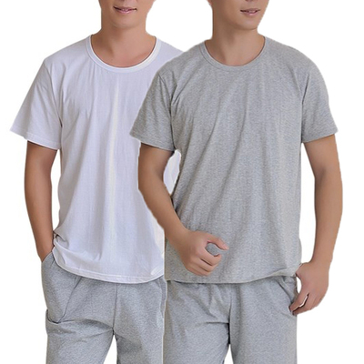 Người đàn ông trung niên cộng với phân bón XL nam mùa hè trung niên của nam giới cotton ngắn tay T-Shirt nửa tay áo cotton cũ áo sơ mi Cực lớn