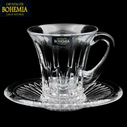Séc BOHEMIA nhập khẩu cốc cà phê thủy tinh pha lê cao cấp phong cách châu Âu với đĩa quà tặng cao cấp