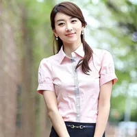 Приталенная рубашка, белая мини-юбка, 2019, в корейском стиле