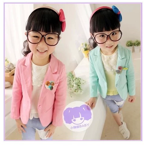 Куртка, приталенный корсет, пиджак классического кроя, 2021 года, детская одежда, в корейском стиле