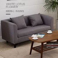 Đơn hoặc kép rắn sofa gỗ ghế sofa vải ghế cafe cafe boong sofa sofa căn hộ nhỏ đơn Bắc Âu - Ghế sô pha giường gấp thành ghế sofa