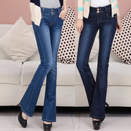 2018 micro-la jeans của phụ nữ cao eo mỏng hông mỏng đàn hồi của phụ nữ quần mùa xuân và mùa thu kích thước lớn loa