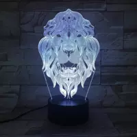 Lion Face Night Light 7 Color Changing Animal LED Night Ligh