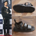 Les đẹp trai t da giày La Mã Châu Âu và Hoa Kỳ tide thương hiệu Nhật Bản thủy triều ban đầu giày của nam giới da đen dép Anh giày thường Sandal
