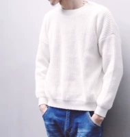 Mùa xuân và mùa thu người đàn ông mới của vòng cổ Hàn Quốc phiên bản của Nhật Bản màu đen và trắng áo len màu xám sinh viên loose áo len những người yêu thích triều áo len cặp đôi