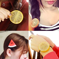 Лимонная милая заколка для волос, фруктовый аксессуар для волос, резинка, японские шпильки для волос