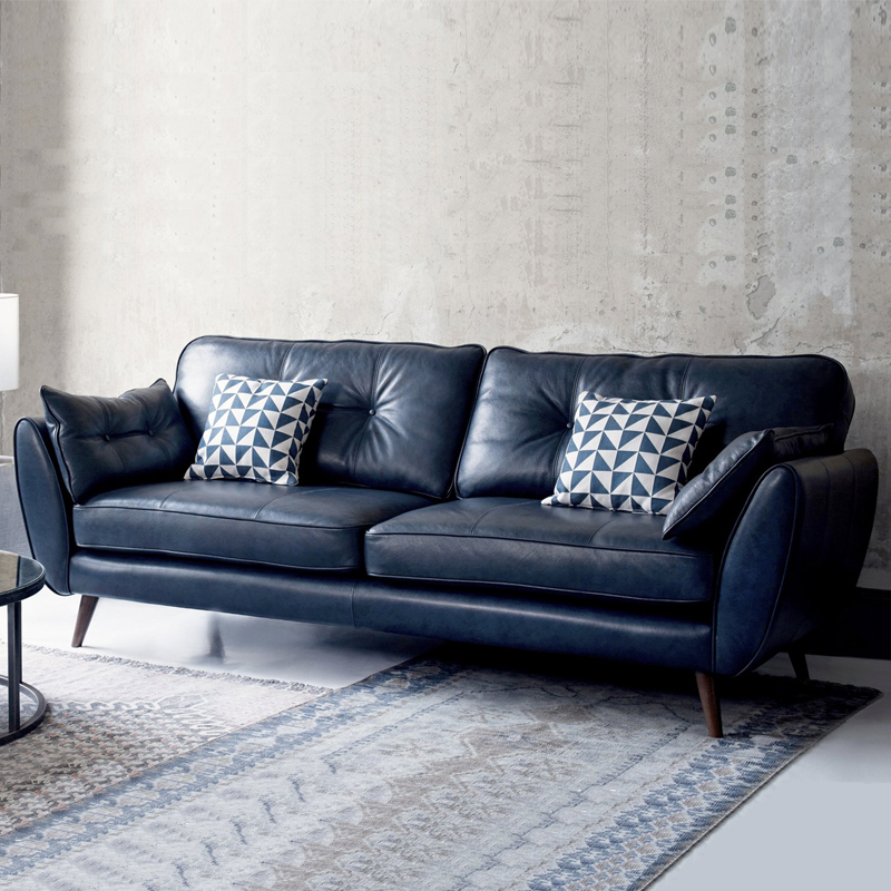 双人座皮沙发组合客厅三人位整装现代简约北欧日式小户型皮艺沙发