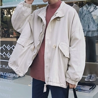 Hồng Kông phong cách mùa xuân mới màu rắn dụng cụ áo khoác Hàn Quốc phiên bản của xu hướng đẹp trai chic jacket sinh viên lỏng đồng phục bóng chày nam áo khoác nỉ nam