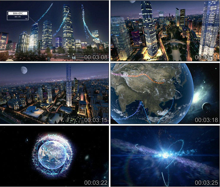 高清视频素材房地产科技智慧智能城市建筑动画生长交通建设科技信息化小区413-天天素材网