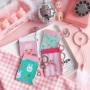 Phim hoạt hình nhật bản thỏ dễ thương keychain bữa ăn sinh viên thẻ bus thẻ set coin purse dây buộc pu thẻ ngực mềm dễ thương nữ ví vải canvas