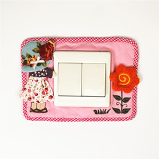 Декор для выключателя 手工布艺立体单开关套 双开 三开关贴、立体图案