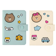 Korea LINE FRIENDS x MONOPOLY Hộ chiếu Clip ID Da ngắn Hộ chiếu nữ Du lịch