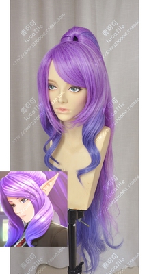 taobao agent League of Legends LOL Ghana Star Guardian Gao Mawei Powder Purple Gradient One Metic Tiger Card COS Wig