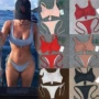 Bikini bikini tam giác gợi cảm nữ ngực nhỏ ba điểm tụ tập mới chia đôi màu rắn thắt nút bikini Nga đồ bơi cho người béo bụng