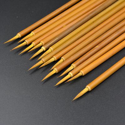 国画工笔画狼毫勾线笔 白描花鸟人物 叶筋依纹花枝俏文房四宝毛笔