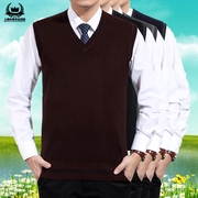 Mùa thu và mùa đông len vest nam tự trồng chống đóng cọc knit vest vai màu rắn mercerized len vest len ​​vest