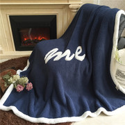 Flannel chăn chăn dày hai mặt giản dị Bắc Âu chăn ngủ trưa sofa giải trí chăn vá vải thêu nap chăn rỗng