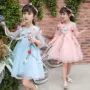 Cô gái ăn mặc cổ tích con công chúa váy vest váy màu xanh hoa hồng cô gái váy cưới 2018 Amoi váy thu đông đẹp cho bé