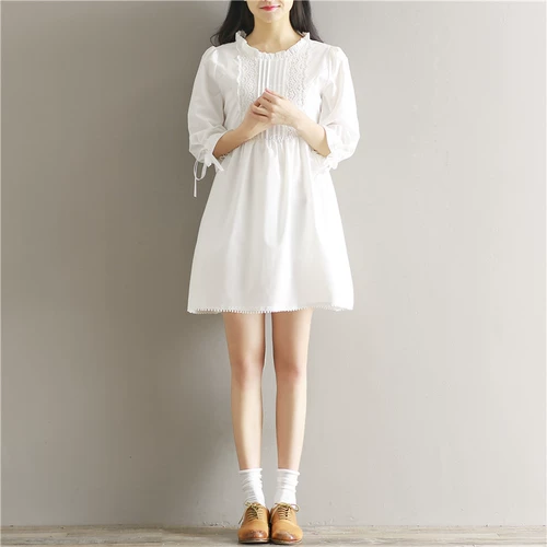 Весеннее свежее кружевное белое платье, коллекция 2021