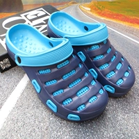 Летние тапочки в стиле Crocs, дышащие мюли, босоножки, пляжная обувь, для влюбленных, закрытый носок, в корейском стиле