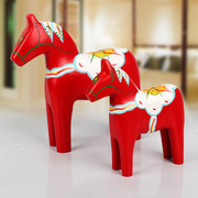 Thụy điển Dalama painted red horse đồ trang trí thiết lập của nhà gỗ phòng khách tủ rượu trang trí hiển thị quà tặng đám cưới
