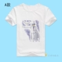 Lạ tên trộm Kidd ngắn tay Thám Tử Conan quần áo Anime trắng nam giới và phụ nữ t-shirt Phim Hoạt Hình dễ thương ngắn tay áo miếng dán sticker