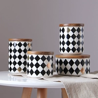 Nordic Home Ceramic Tank Creative Storage Tank Кухня для хранения банка кофейная банка деревянная крышка бутылка чай