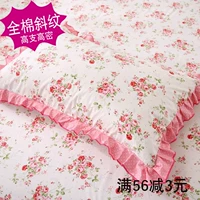 [Một cặp] cotton in pillowcase xù gối bìa cotton mục vụ nhỏ hoa áo gối gối bầu