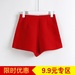 Có thể là một loạt các giảm giá cắt kiểu dáng đẹp tối giản màu rắn tính khí tự trồng hoang dã 2018 mùa xuân và mùa thu quần short A6833H