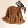 Mùa thu mới của phụ nữ lỏng rắn màu V-Cổ cộng với nhung ấm hoang dã knit top MY0104211 áo len hàn quốc