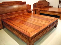 Tianxiang Allure Burmese gỗ hồng mộc giường đôi Trung Quốc cổ điển gỗ gụ trái cây lớn gỗ hồng mộc giường đám cưới giường đồ nội thất phòng ngủ - Bộ đồ nội thất mẫu kệ tivi đơn giản