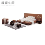 Dệt chủ phòng ngủ đồ nội thất mây B & B khách sạn giường mây thật giường 1,8 m 1,5 m cây nho giường đôi - Bộ đồ nội thất