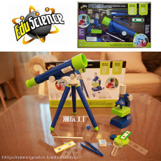 Развивающая игра для детей 出口欧美 儿童科学探索20倍天文望远镜+600倍显微镜