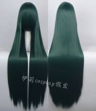 Эли косплей парик 100 см темно - зеленый шелковый кос парик Юни сын радуги