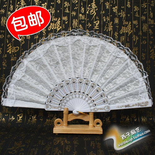 Легко открыть и закрыть 7 -килограммовый 24 см Семь Wing Chun Fan Fan Fant Fan Double -Layer кружев