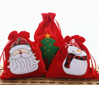 Большые бархатные рождественские детские носки, сумка, подарок на день рождения