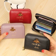 Da organ thẻ bag ladies chủ thẻ da đồng xu purse multi-card gói thẻ dây kéo ví nhỏ bộ thẻ
