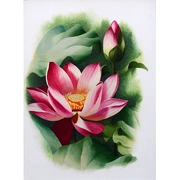 Su thêu thêu kit tự làm người mới bắt đầu vẽ tranh trang trí thủ công với khâu hoa sen 30 * 40CM