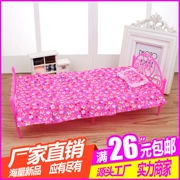 Búp bê búp bê Barbie giường đôi Công chúa giường cô gái chơi nhà đồ chơi mô phỏng phòng ngủ phụ kiện nội thất nữ