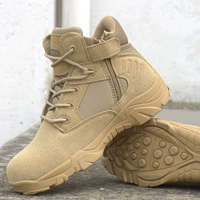 Ngoài trời giày quân đội fan boots của nam giới lực lượng đặc biệt khởi động chiến thuật thấp để giúp bay khởi động sa mạc đi bộ đường dài chống sốc da sneakers giày bao ho lao dong