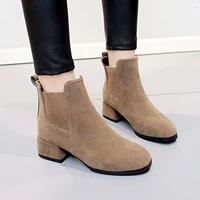 Giày ga châu Âu 2018 thu đông mới booties đa năng mờ trẻ em dày với Martin boot nữ gió Anh với bốt trần boot nữ