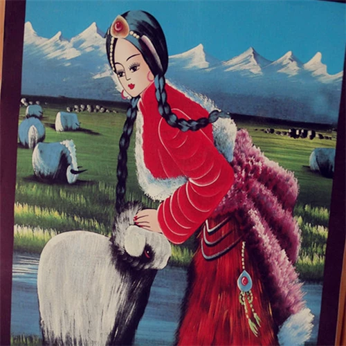 Тибетская рука -изготовленная живопись имитация овчина живопись