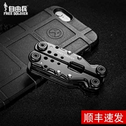 Miễn phí soldier đa mục đích kìm đa mục đích kết hợp công cụ chiến thuật ngoài trời EDC mini xách tay gấp công cụ