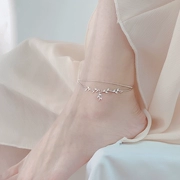 Bạc mùa xuân sterling bạc cành ô liu lá vòng chân chic chic sinh viên đơn giản tươi Sen phụ kiện chân Hàn Quốc mẫu nữ khí chất